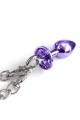 NIXIE METAL BUTT PLUGÂ & FURRY HANDCUFF SET, MEDIUM, PURPLE METALLIC
