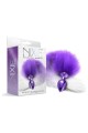 NIXIE METAL BUTT PLUG WITH OMBRE TAIL, PURPLE METALLIC