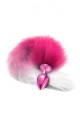 NIXIE METAL BUTT PLUG WITH OMBRE TAIL, PINK METALLIC