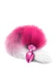 NIXIE METAL BUTT PLUG WITH OMBRE TAIL, PINK METALLIC
