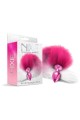 NIXIE METAL BUTT PLUG WITH OMBRE TAIL, PINK METALLIC
