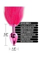 NIXIE METAL BUTT PLUG WITH OMBRE TAIL, PINK METALLIC