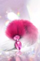 NIXIE METAL BUTT PLUG WITH OMBRE TAIL, PINK METALLIC