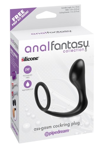 Ass-Gasm Cockring Plug Black