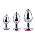 Power Escorts - BR138 - Diamond King Starter 3-Pack - S, M, L - Silver/Red Stone