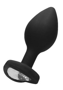 ZDOBIONY KOREK ANALNY - OUCH! Diamond Heart Butt Plug Regular Black