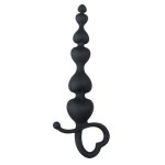 SILIKONOWE KORALIKI ANALNE Z UCHWUTEM W KSZTAŁCIE SERCA - EASY TOYS BLACK
