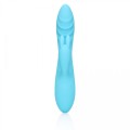 Ribbed Ultra Soft Silicone Rabbit Vibrator - Glacial Blue