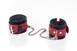 SKÓRZANE KAJDANKI EROTYCZNE - WHIPS Cuffs Crazy Horse Red, Small