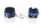 SKÓRZANE KAJDANKI EROTYCZNE - WHIPS Cuffs Crazy Horse Blue, Big