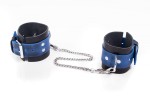 SKÓRZANE KAJDANKI EROTYCZNE - WHIPS Cuffs Crazy Horse Blue, Small
