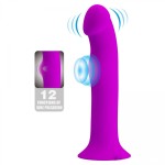 WIBRUJĄCE SILIKONOWE DILDO Z PRZYSSAWKĄ 19 CM - PRETTY LOVE Murray PURPLE