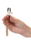 ZACISKI NA SUTKI Z ŁAŃCUSZKIEM - CALEXOTICS Ride Em Denim Nipple Clamps Gold