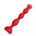 WIBRUJĄCE KORALIKI ANALNE - BOSS SERIES Rosestick Red