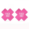 FUCK ME Cross Pattern Nipple Pasties (2 Pack)