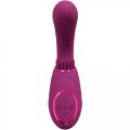 Gen - Rechargeable Triple Action G-Spot Vibrator with Pulse Wave  and Vibrating Bristles - Pink