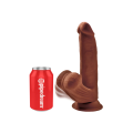 King Cock Dildo Plus 8" Triple Density Cock With Swinging Balls Brown