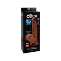 King Cock Dildo Plus 8" Triple Density Cock With Swinging Balls Brown