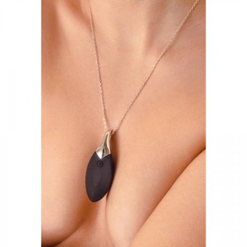 Vibrating necklace Liberty Leaf Black