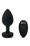 DUŻY ZDOBIONY WIBRUJĄCY KOREK ANALNY - B-VIBE VIBRATING JEWEL PLUG XXL BLACK