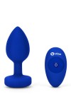 WIBRUJĄCY ZDOBIONY KOREK ANALNY Z PILOTEM - B-VIBE VIBRATING JEWEL PLUG L/XL NAVY