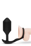 DUŻY KOREK ANALNY Z PIERŚCIENIEM EREKCYJNYM - B-VIBE VIBRATING SNUG & TUG XL BLACK
