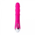 JOS BALLE, Vibrator with clitoral stimulator with moving balls, silicone, pink, 23 cm