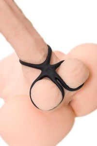 POTRÓJNY SILIKONOWY PIERŚCIEŃ EREKCYJNY NA PENISA I JĄDRA - A-TOYS KRAKEN