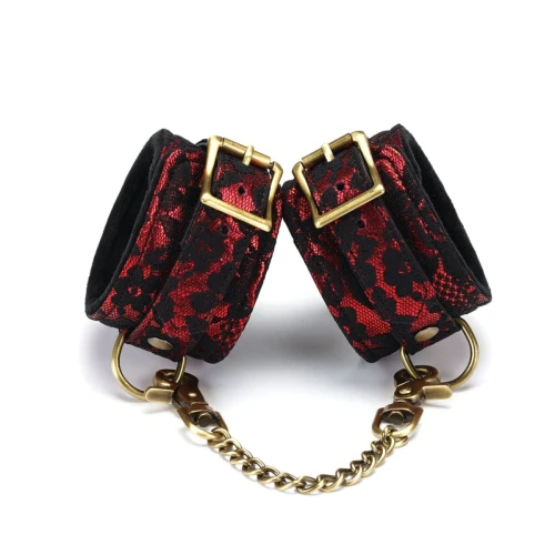 Liebe Seele kajdanki Victorian Garden Lace and Velvet Ankle Cuffs
