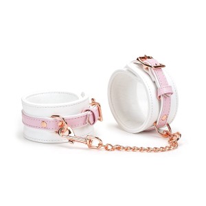 Liebe Seele kajdanki White & Pink Fairy Goat Leather Ankle Cuffs