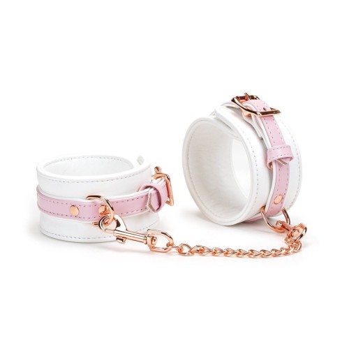 Liebe Seele kajdanki White & Pink Fairy Goat Leather Ankle Cuffs