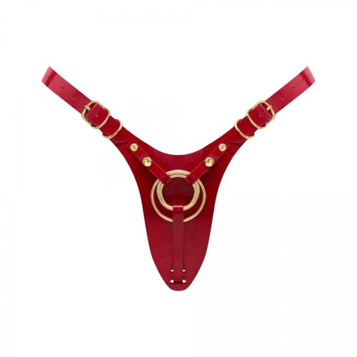 LEATHERETTE HARNESS FABULOUS - ONE SIZE - RED GLOSSY