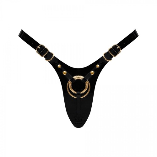LEATHERETTE HARNESS FABULOUS - ONE SIZE - BLACK GLOSSY