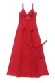 Long, sexy red nightgown + thong