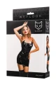 Glossy Mirabell, dress, wetlook, black, XL