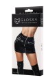 Glossy Billie, skirt, wetlook, black, S