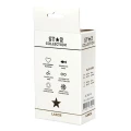 Star Collection - Black Silicone Anal Plug L - Clear Stone