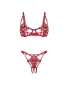 Luise Sublim Red komplet 2-częściowy otwarty S/M