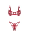 Luise Sublim Red komplet 2-częściowy otwarty L/XL