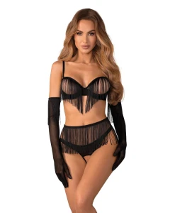 Rossay Black komplet 4-częściowy otwarty 2XL/3XL