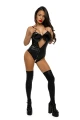 GLOSSY ALEXA, bodysuit, wetlook, black, L