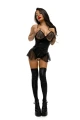 GLOSSY SABRINA, bodysuit, wetlook, black, S
