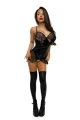 GLOSSY SABRINA, bodysuit, wetlook, black, XL