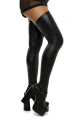 GLOSSY LAYLA, stockings, wetlook, black, L